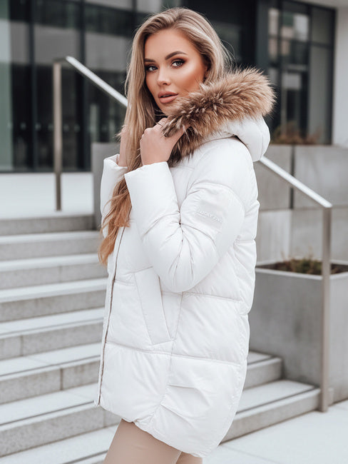 Moteriška žieminė balta striukė Luckry