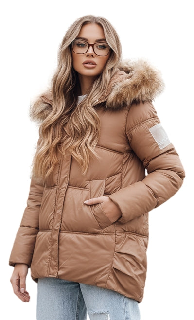 Moteriška žieminė ruda striukė Luckry