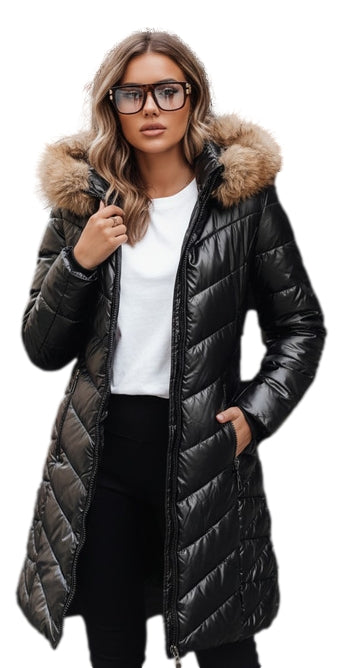 Moteriška dygsniuota juoda striukė Bela