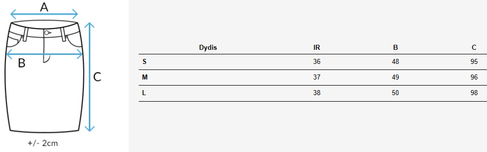 Ilgas džinsinis mėlynas sijonas Almi