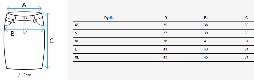 Džinsinis rudas sijonas su skeltuku Midiway