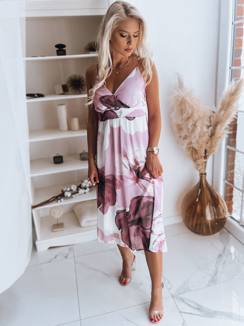 Akcija Balta moteriška suknelė rožinėmis gėlėmis "Ladybird"