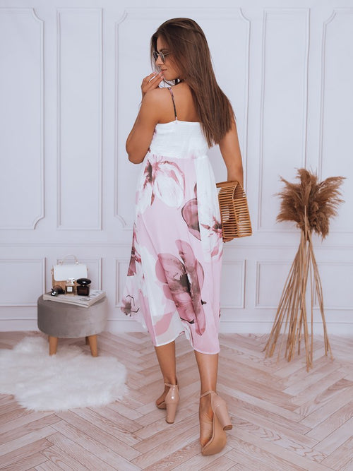 Akcija Balta moteriška suknelė rožinėmis gėlėmis "Ladybird"