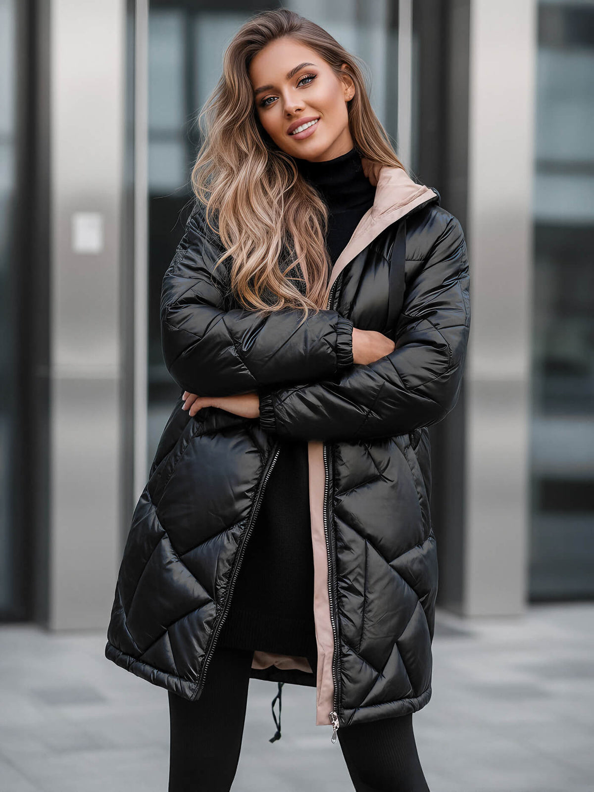 Juoda žieminė striukė Luter