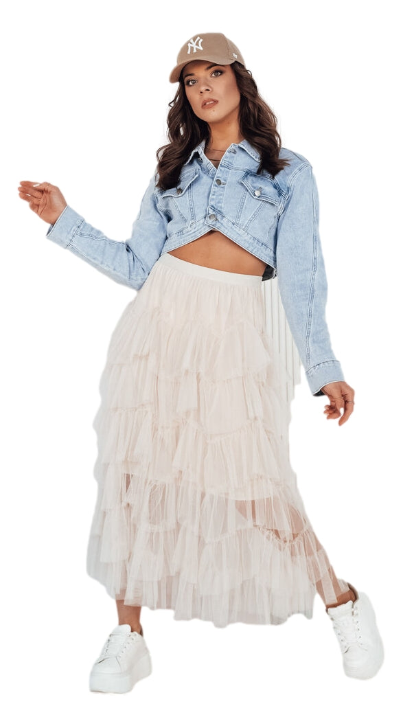 Moteriškas rusvos spalvos tiulio sijonas Milani